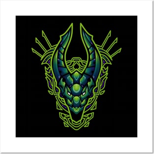 dragon head nature colour ornament Posters and Art